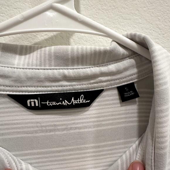 Travis Mathew Lot of 2 Mens Small White Short Sleeve Golf Polo Shirt Performance - Picture 7 of 8